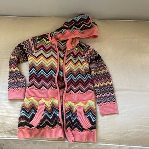MISSONI TARGET Chevron Zip Hoodie Cardigan Sweater Knit Girl 2